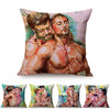 Pure Sexy Love Male Watercolor Art Cushion Cover