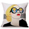 Colorful Girl POP Art Cushion Cover