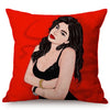 Colorful Girl POP Art Cushion Cover