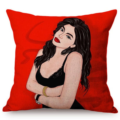 Colorful Girl POP Art Cushion Cover