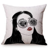 Colorful Girl POP Art Cushion Cover