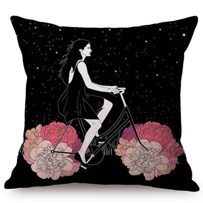Colorful Girl POP Art Cushion Cover