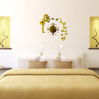 Acrylic Wall Clock Girl and Butterfly