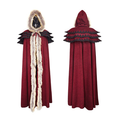 Hooded Coat Gothic Winter Faux fur Women's Long Free Size