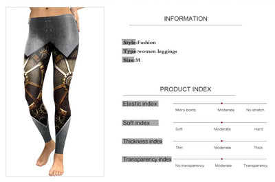 Leggings Steampunk Series Design Bigger Mechanical Gear