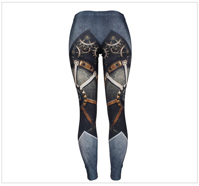 Leggings Steampunk Series Design Bigger Mechanical Gear
