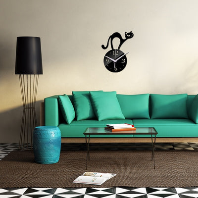 Acrylic Wall Clock Cat Sticker