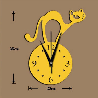 Acrylic Wall Clock Cat Sticker