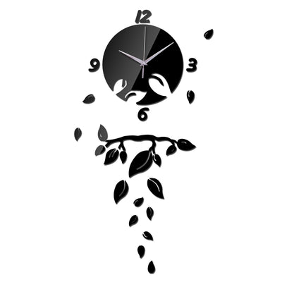 Acrylic Leafs and branch Wall Clock