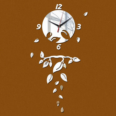 Acrylic Leafs and branch Wall Clock