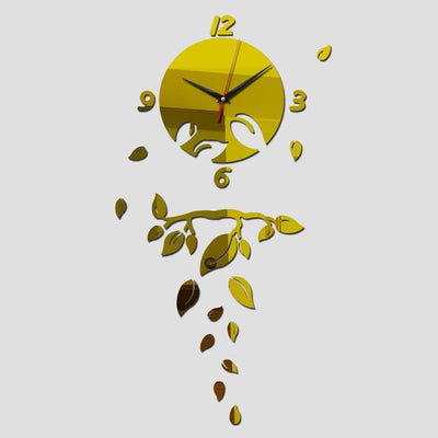 Acrylic Leafs and branch Wall Clock
