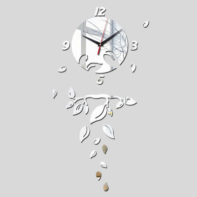 Acrylic Leafs and branch Wall Clock