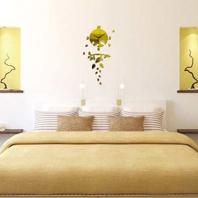 Acrylic Leafs and branch Wall Clock