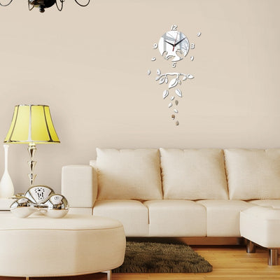Acrylic Leafs and branch Wall Clock