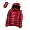 Jacket down coat hooded ultra-light for women