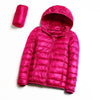 Jacket down coat hooded ultra-light for women