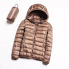 Jacket down coat hooded ultra-light for women