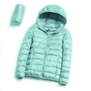 Jacket down coat hooded ultra-light for women