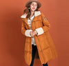 Fur Collar Coat Cartoon Embroidery