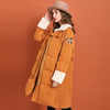 Fur Collar Coat Cartoon Embroidery