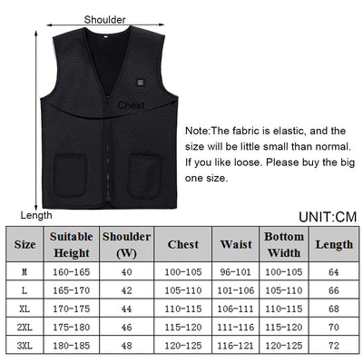 Infrared Heating Vest Jacket Flexible Electric Thermal Clothing for Men