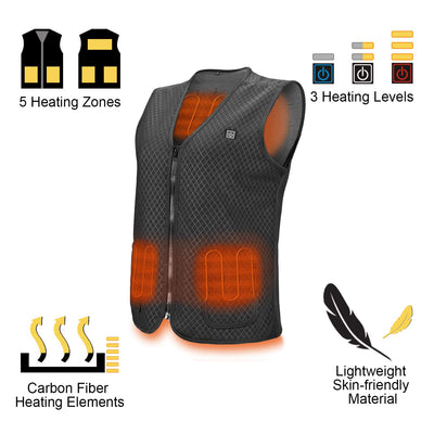 Infrared Heating Vest Jacket Flexible Electric Thermal Clothing for Men