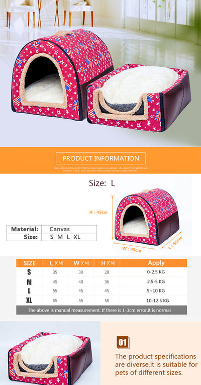 Cat Puppy Dog Winter Cave House