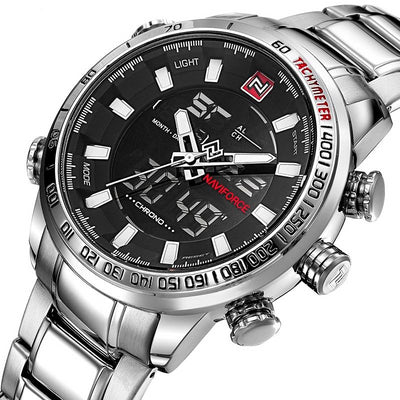 Watch Men LED Analog Digital Stainless