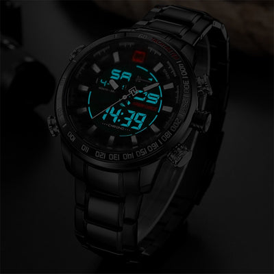 Watch Men LED Analog Digital Stainless