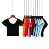U neck Sexy Crop Short Sleeve T Shirt