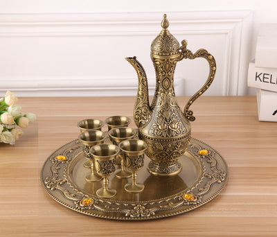 Decanter Set 8pcs Europe bronze color Rose