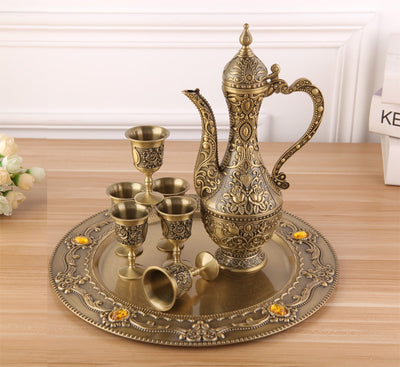 Decanter Set 8pcs Europe bronze color Rose