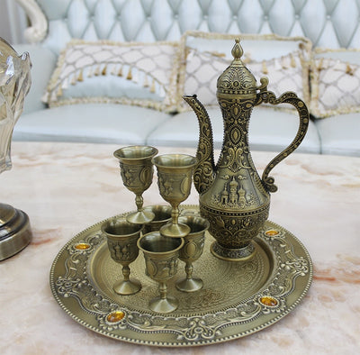 Decanter Set 8pcs Europe bronze color Rose