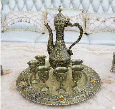 Decanter Set 8pcs Europe bronze color Rose