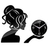 Acrylic Girl Mirror Sticker Wall Clock