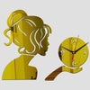 Acrylic Girl Mirror Sticker Wall Clock