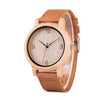 Watch for Women and Men Antique Bamboo With Leather Strap