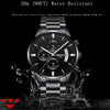 Watch for Men Gold Full Steel Chronograph Waterproof Top Brand Luxury