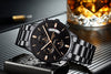 Watch for Men Gold Full Steel Chronograph Waterproof Top Brand Luxury