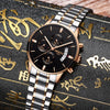 Watch for Men Gold Full Steel Chronograph Waterproof Top Brand Luxury