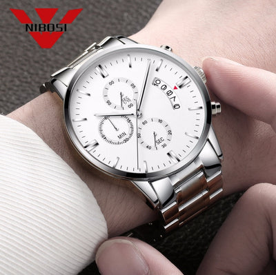 Watch for Men Gold Full Steel Chronograph Waterproof Top Brand Luxury