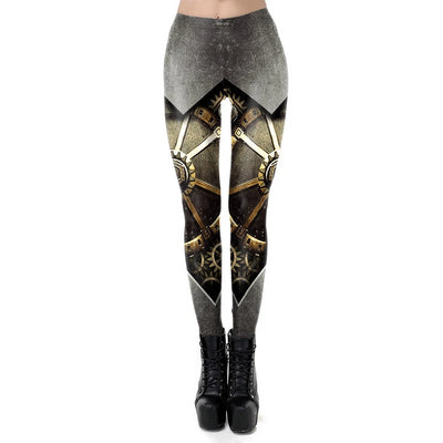 Leggings Steampunk Series Design Bigger Mechanical Gear