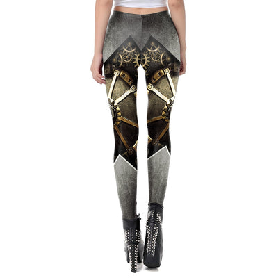 Leggings Steampunk Series Design Bigger Mechanical Gear