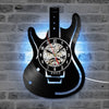 Wall Clock Vinyl Record Guitar LED