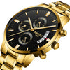 Watch for Men Gold Full Steel Chronograph Waterproof Top Brand Luxury