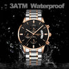Watch for Men Gold Full Steel Chronograph Waterproof Top Brand Luxury
