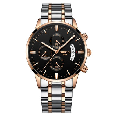 Watch for Men Gold Full Steel Chronograph Waterproof Top Brand Luxury