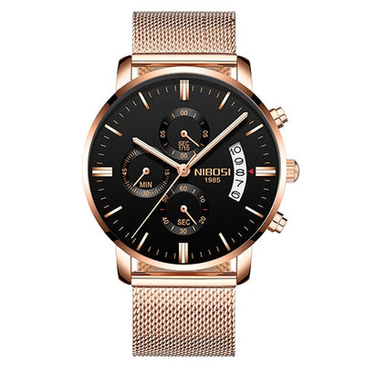 Watch for Men Gold Full Steel Chronograph Waterproof Top Brand Luxury
