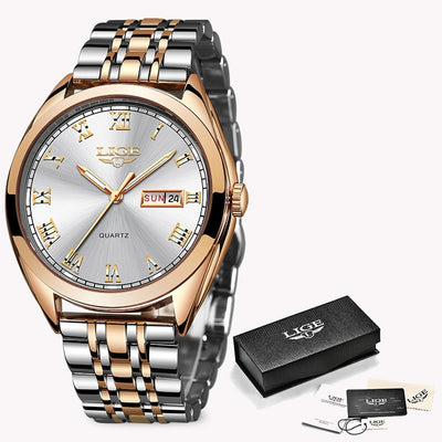Watch for Men Stainless Steel Chronograph Waterproof Fashion