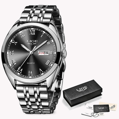 Watch for Men Stainless Steel Chronograph Waterproof Fashion